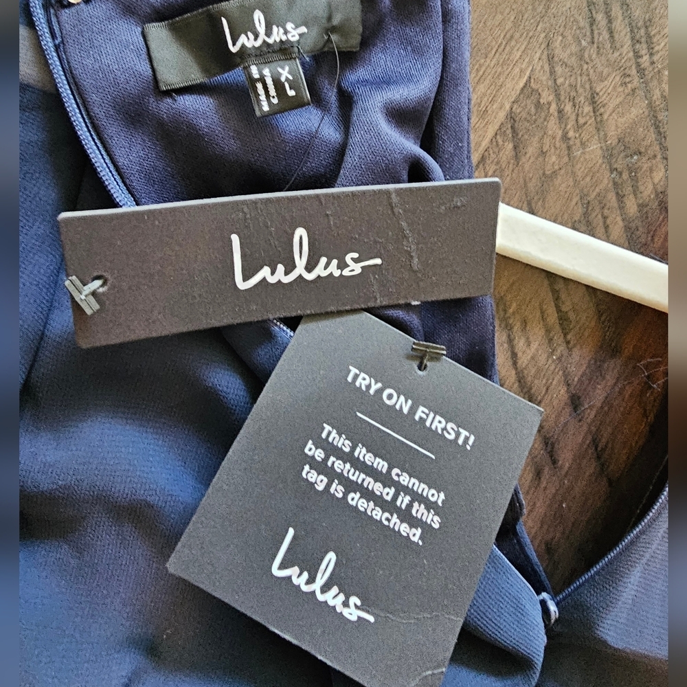 Lulu's Navy Ruffle Mini Dress - Picture 11 of 11
